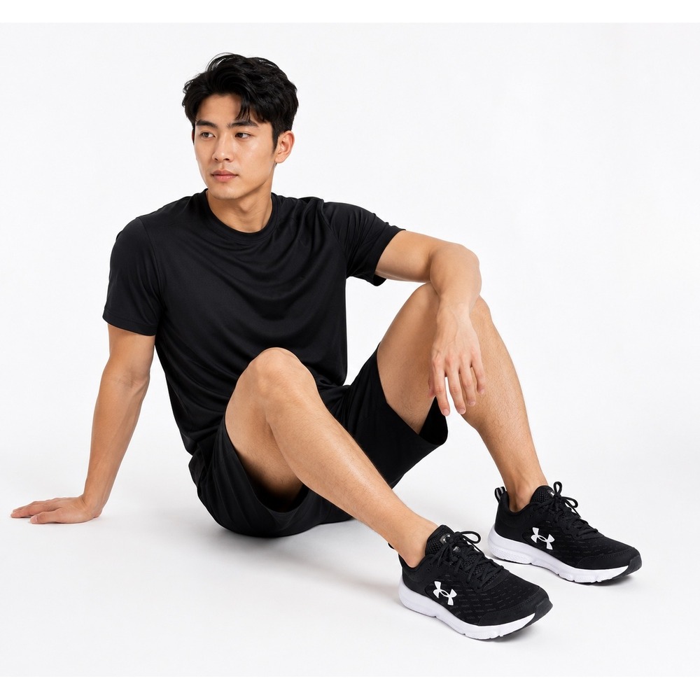 Under Armour Charged Assert 10 Running Shoes Black White 10.5 Activewear 71-04 - Picture 4 of 15